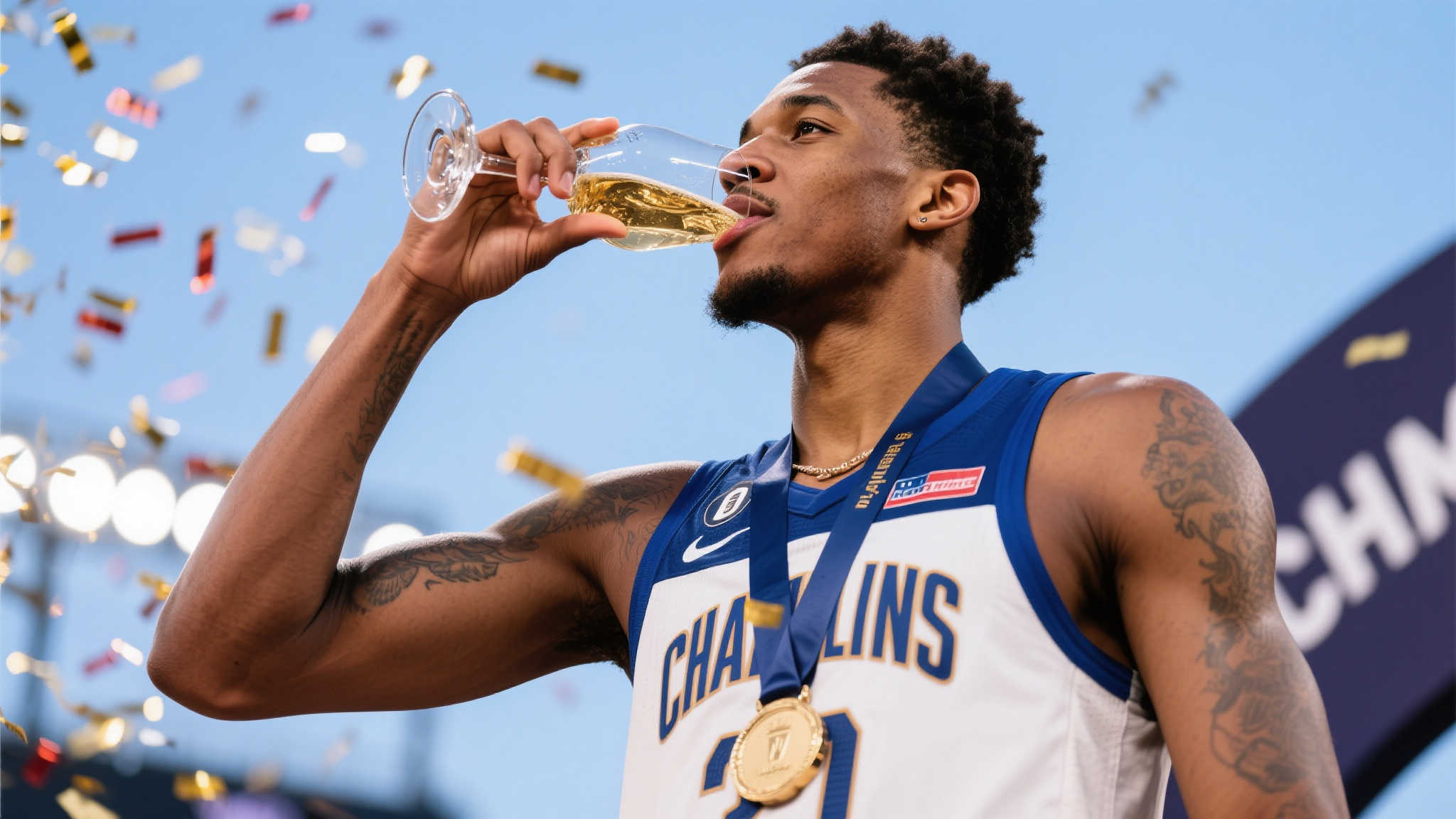 杰伦威:初尝人生第一杯酒,细品夺冠喜悦瞬间 前言:走出冠军领奖台,他的人生第一次碰触酒杯,却不